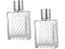 Juego De 2 Botellas Pulverizadoras De Vidrio Transparente Vacías, Pulverizadores Portátiles Para Perfumes Y Cuidado Personal.