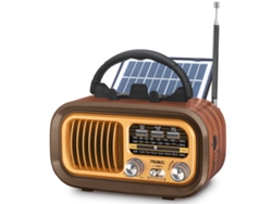 Altavoz Bluetooth multifuncional, radio portátil retro FM/AM/SW, paneles solares, radio de onda corta recargable con subwoofer. Viewleaf