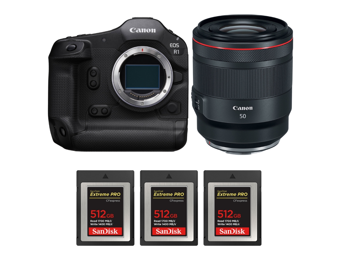 Canon Eos R1 + Rf 50mm F/1.2 L Usm + 3 Sandisk 512gb Extreme Pro Cfexpress Type B + Ebook “20 Consejos Para Fotos Que Impactan”