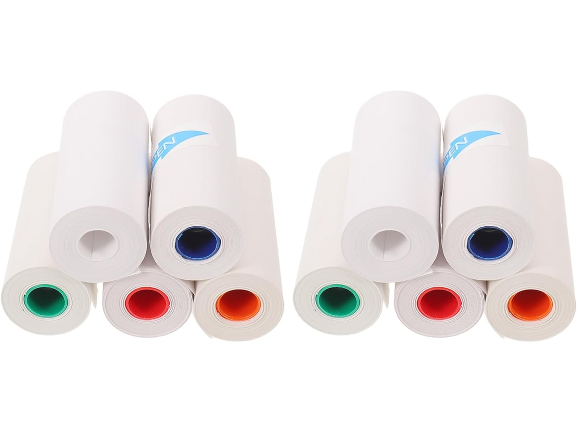 Paquete de 10 rollos de papel térmico para recargar cámaras instantáneas.