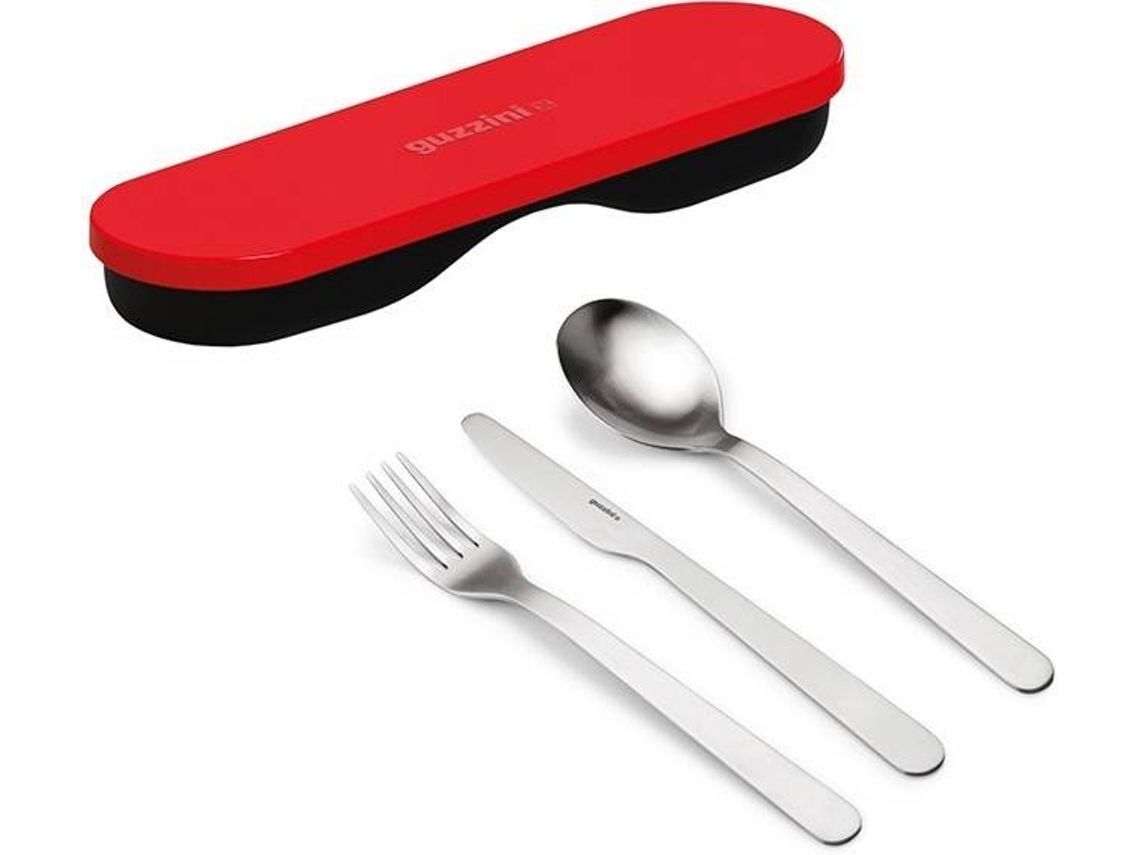 Cubiertos de viaje GUZZINI Store & Go Rojo