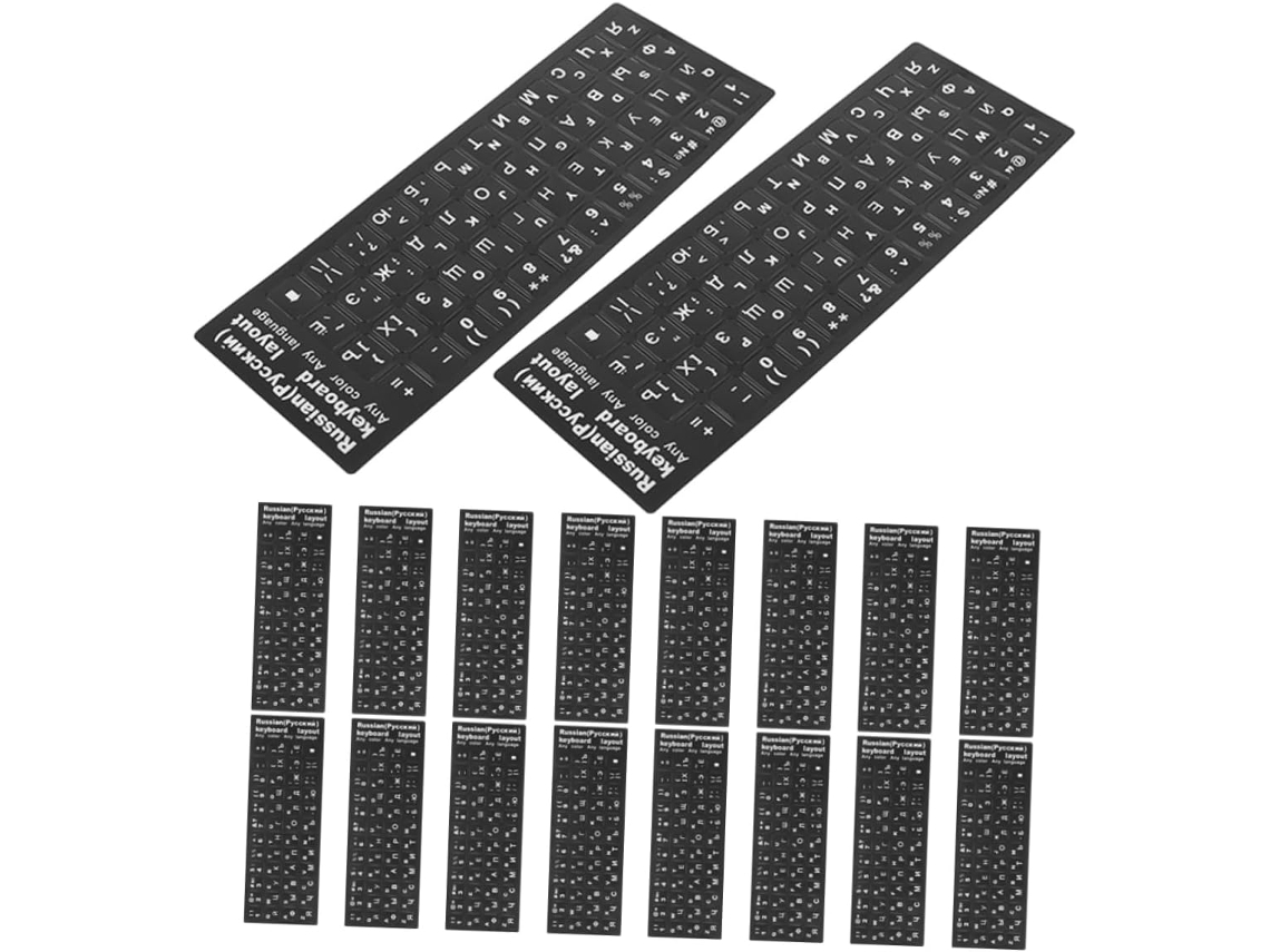 20 pegatinas para teclado, letras cirílicas mate, instalación precisa, compatibles con portátiles y ordenadores. Jortmrd
