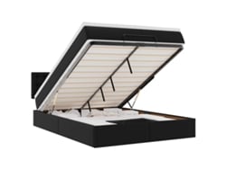 Maison Exclusive - Estructura Cama Otomana Colchón Cuero Sintético Negro 140x190cm