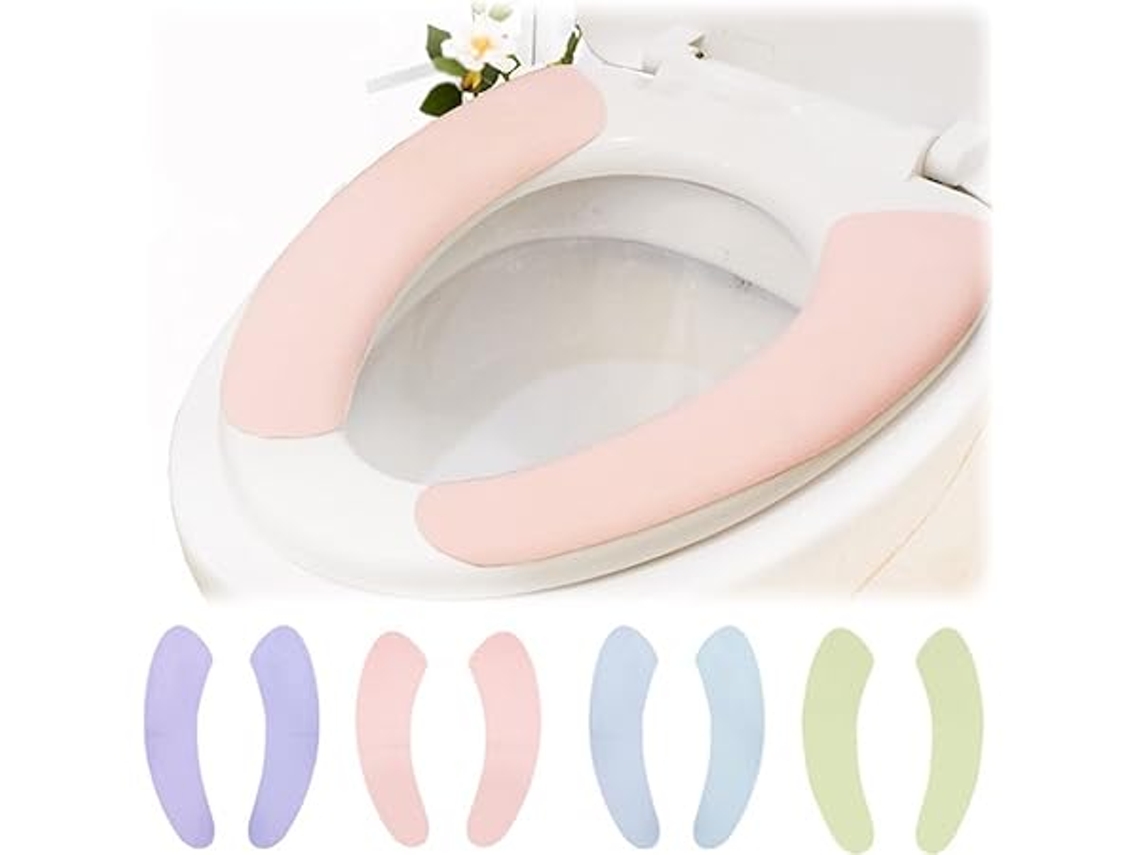 Juego De 8 Fundas Para Asiento De Inodoro Lavables A Máquina, Fabricadas En Cuero Grueso Y Cálido, Ideales Para El Hogar, Viajes, Mujeres Em