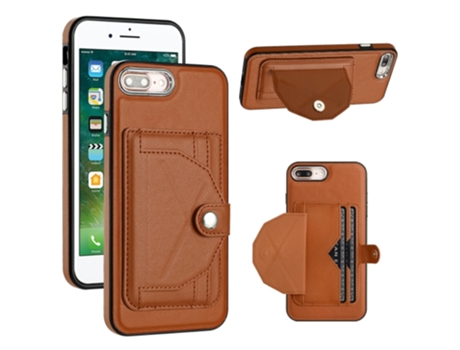 Funda Mobile Phone Cases Shockproof With Card para iPhone 6 Plus Piel Marrón