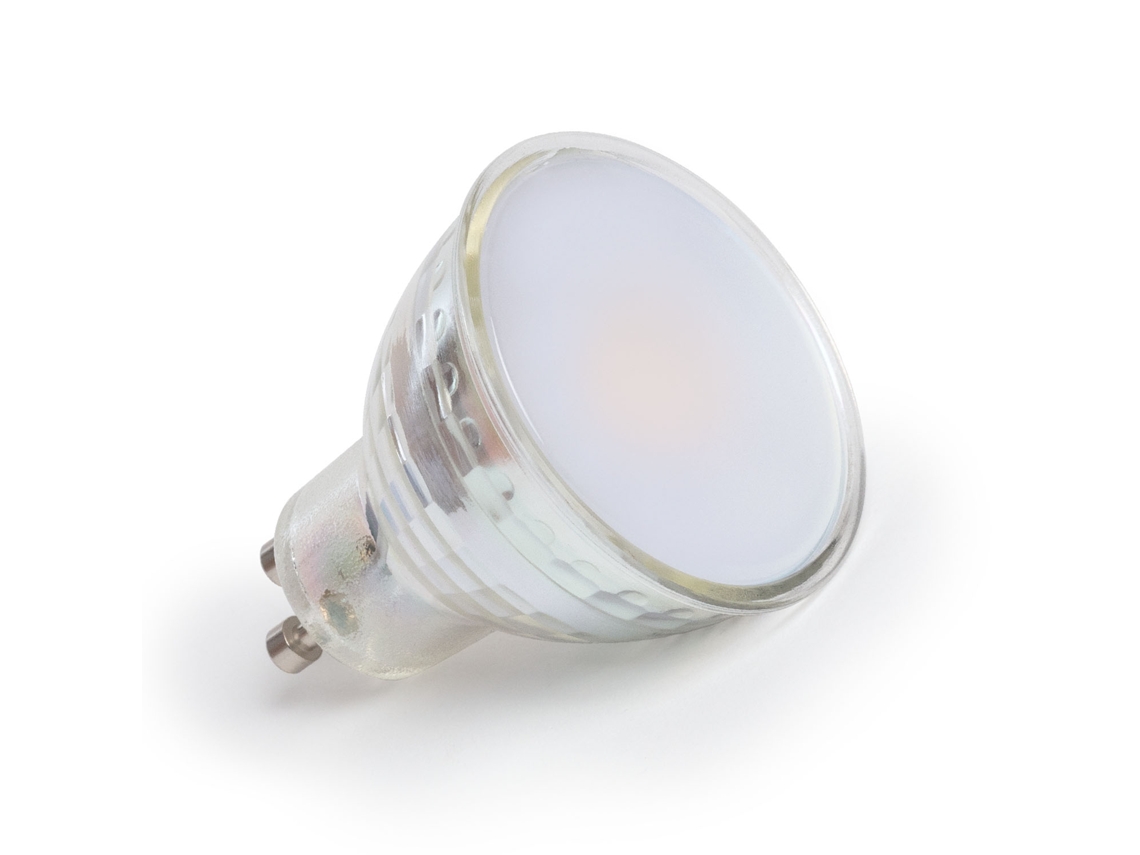 Bombilla LED GU10 5W 500 Lm, Cristal 100º, Sin parpadeo, Blanco frío 6000K, Ledkia