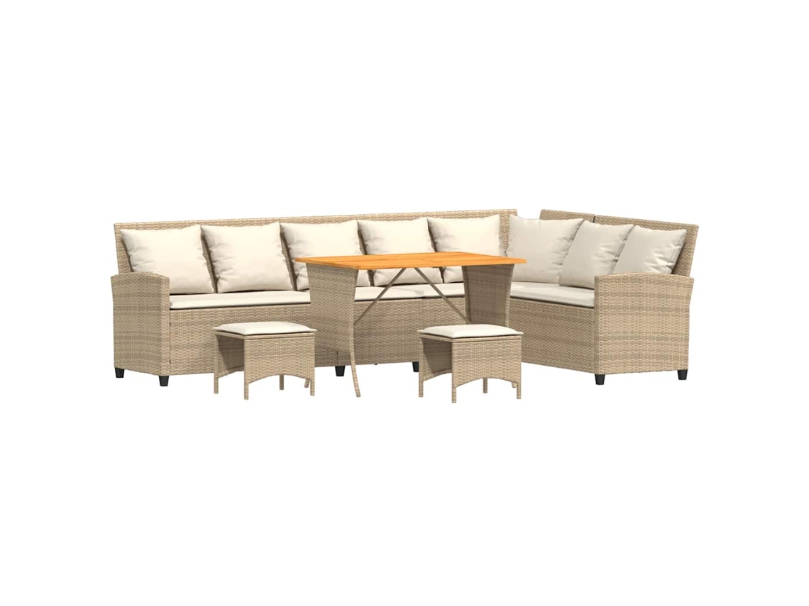 Maison Exclusive - Juego De Sofás De Jardín En Forma De L Con Cojines 4 Pzas Beige