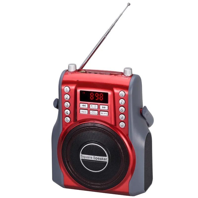 (rojo) Altavoz Multimedia Cuadrado De 30 W Con Bluetooth, Ranura Para Tarjeta Tf, Usb, Fm, Aux Y Función Manos Libres