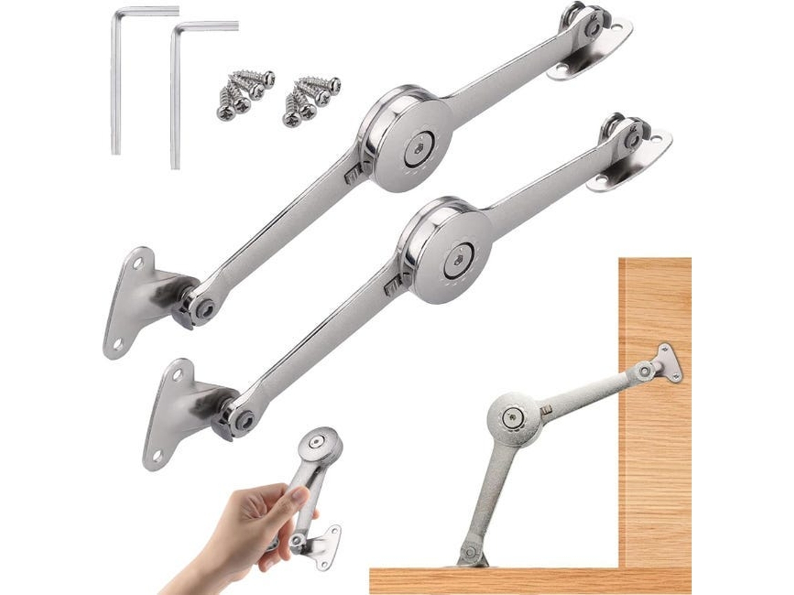 Juego De 2 Bisagras De Soporte Para Tapas Con Cierre Suave, Con Tornillos Y Llave Allen – Soporte De Bisagra Para Muebles
