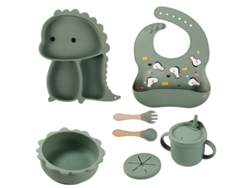 Yuysan Conjunto De Louça Infantil Em Forma De Dinossauro 7 Peças Cor Verde Escuro(tk909b)