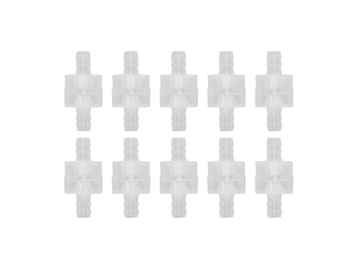 10 Válvulas Antirretorno Unidireccionales Translúcidas Con Resorte Para Manguera De 8 Mm, Para La Industria Química.
