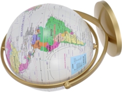 Globo Terráqueo Giratorio Educativo De 20 Cm Con Soporte Dorado