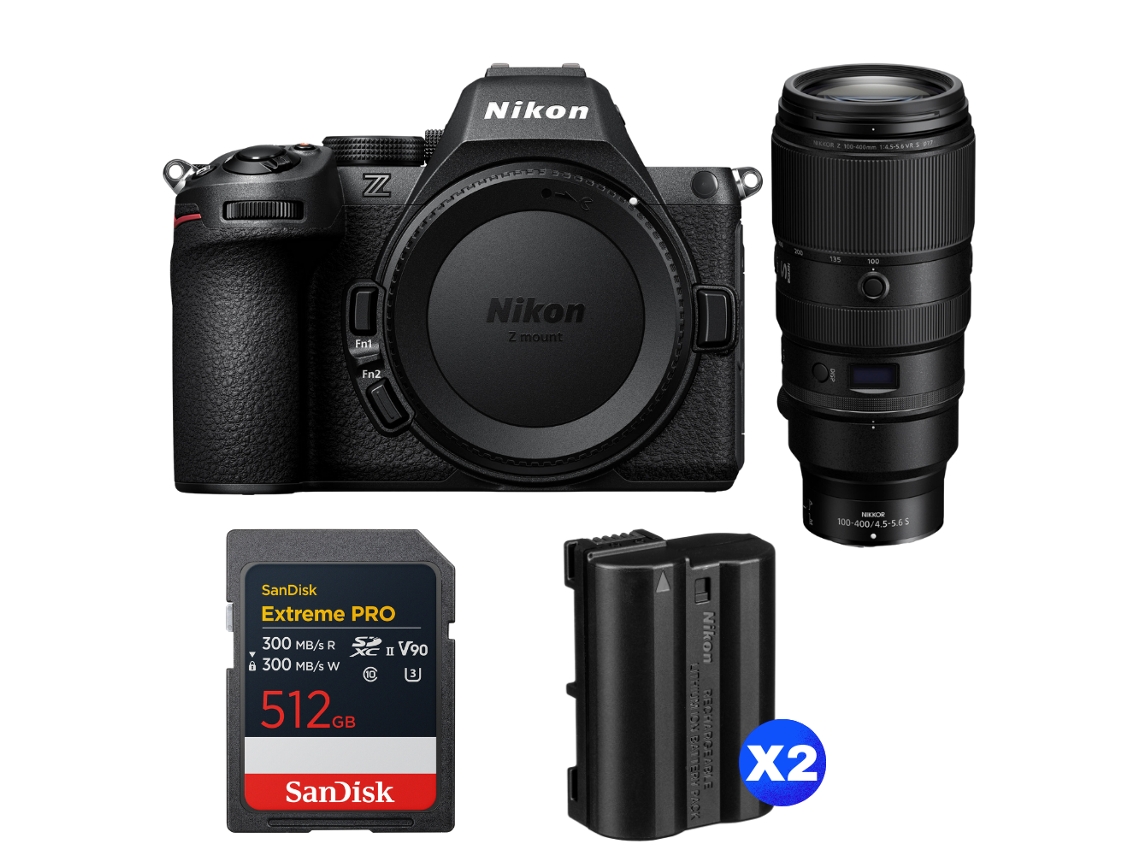 Nikon Z5 Ii + 100-400mm F/4.5-5.6 Vr S + 1 Sandisk 512gb Extreme Pro Uhs-ii Sdxc + 2 Nikon En-el15c + Ebook “20 Consejos Para Fotos Que Impactan”