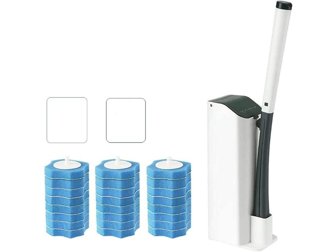 Kit De Limpieza Para Inodoros Mu Mianhua Con 24 Cabezales Desechables Y Soporte.