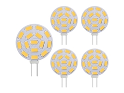 Bombillas Led G4 De 2,5 W, Equivalentes A Halógenas De 20-25 W, 12 V, 300 Lúmenes, Luz Blanca Cálida (3000 K, 5 Unidades)
