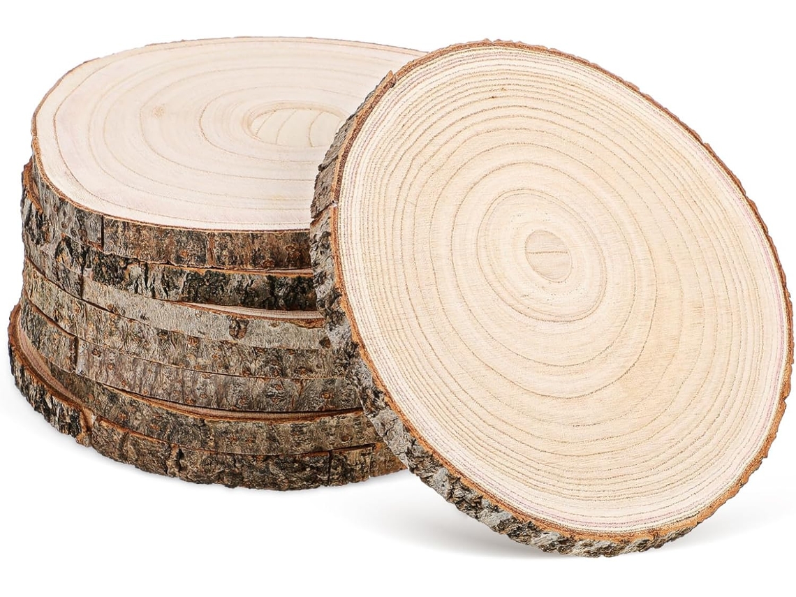 Juego De 8 Piezas De Rodajas Naturales De Diferentes Grosores Para Manualidades Y Decoración.