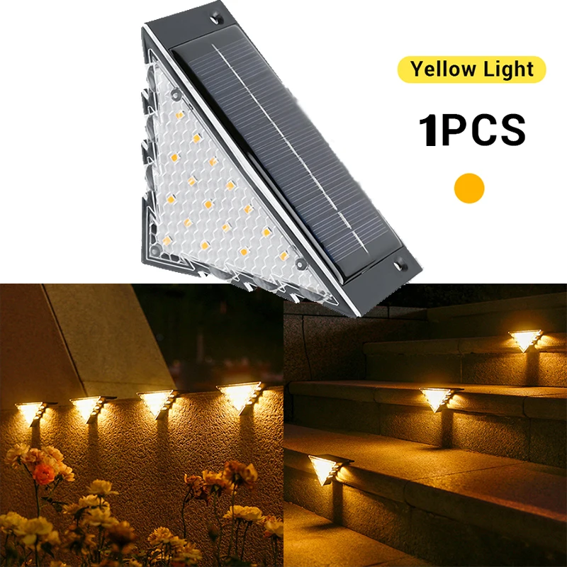 Paquete de 1, 2 o 4 luces solares para escaleras, barandillas o jardines, impermeables, para decoración de exteriores. Aeuzwr