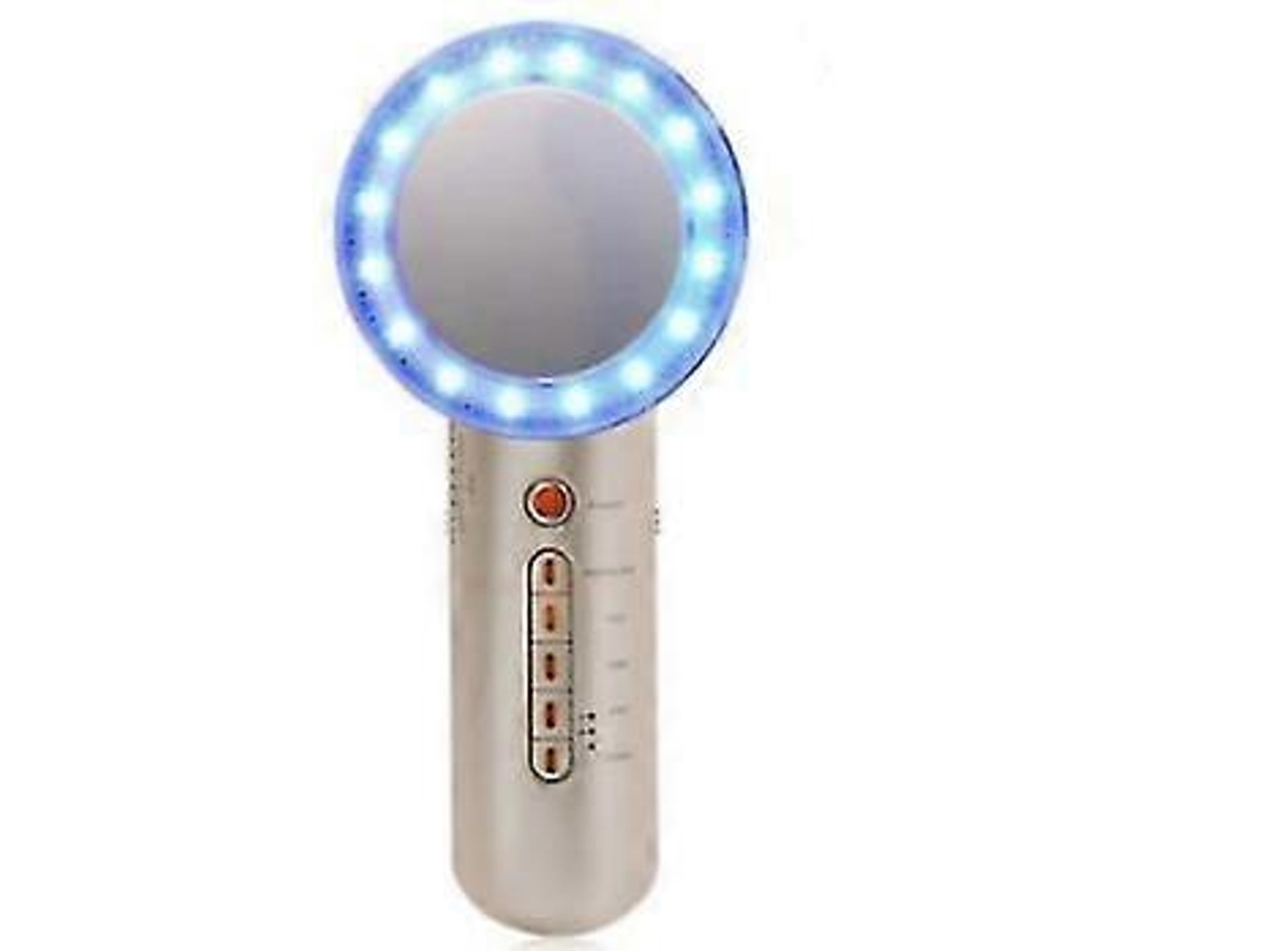 Masajeador corporal ultrasónico de cavitación resistente al agua, dispositivo anticelulítico, LED rojo/azul (dorado).