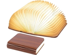 Rebe-lámpara De Libro Led Plegable De Nogal, Luz Nocturna Usb Recargable, Lámpara De Mesa Portátil (9 X 12 X 2.5 Cm)