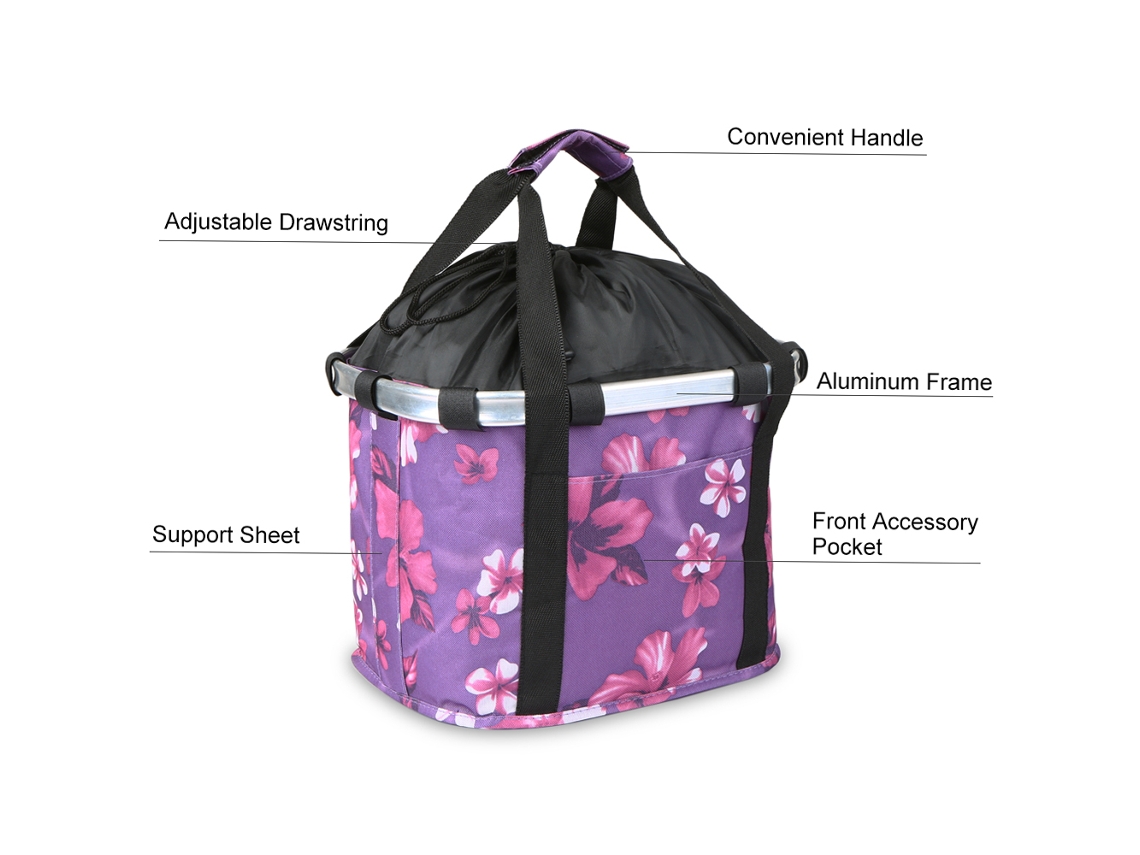 Cesta Plegable Para Bicicleta, Transportín Desmontable Para Perros Y Gatos Con Asa Y Bolsa De Mano.