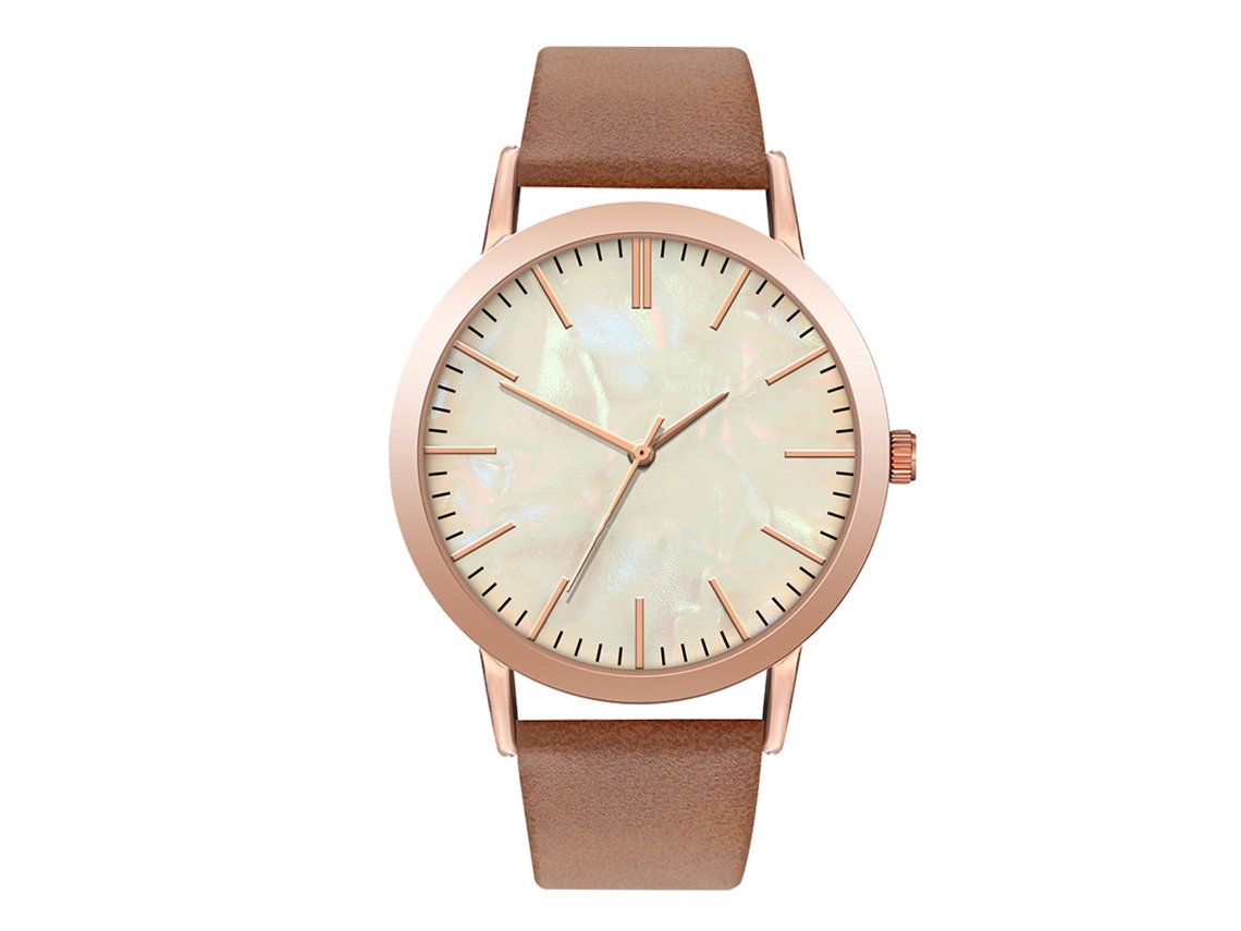 Reloj De Pulsera De Cuarzo Para Parejas, Hombres Y Mujeres, Con Correa De Pu, Estilo Moderno, Café