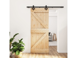 Puerta corredera con herrajes 85x210 cm madera maciza de pino LOVELY HOME