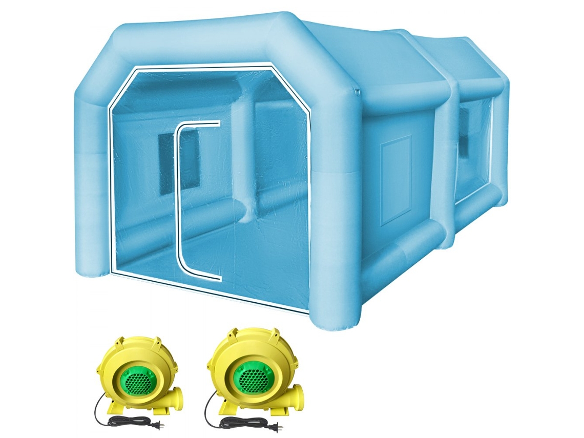 Cabina de Pintura Inflable 4x2.5x2.2m con Filtro, Ventilación y Puertas Desmontables Tekmaquinas