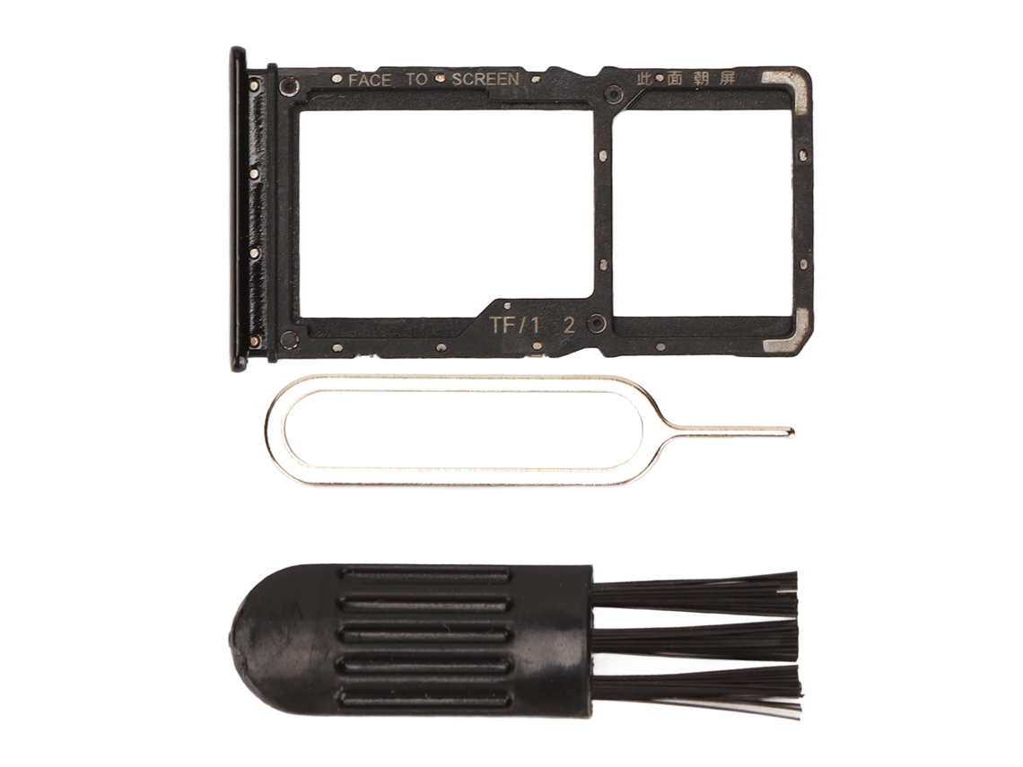 Juego De Placa Para Tarjeta Sim Con Pasador Y Cepillo Para Redmi Note 7 Note 7 Pro Negro