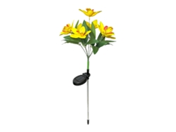 Lámpara Solar Led Con Forma De Flor Para Jardín Exterior, Resistente Al Agua, Decoración De Césped, Amarilla, Ip44