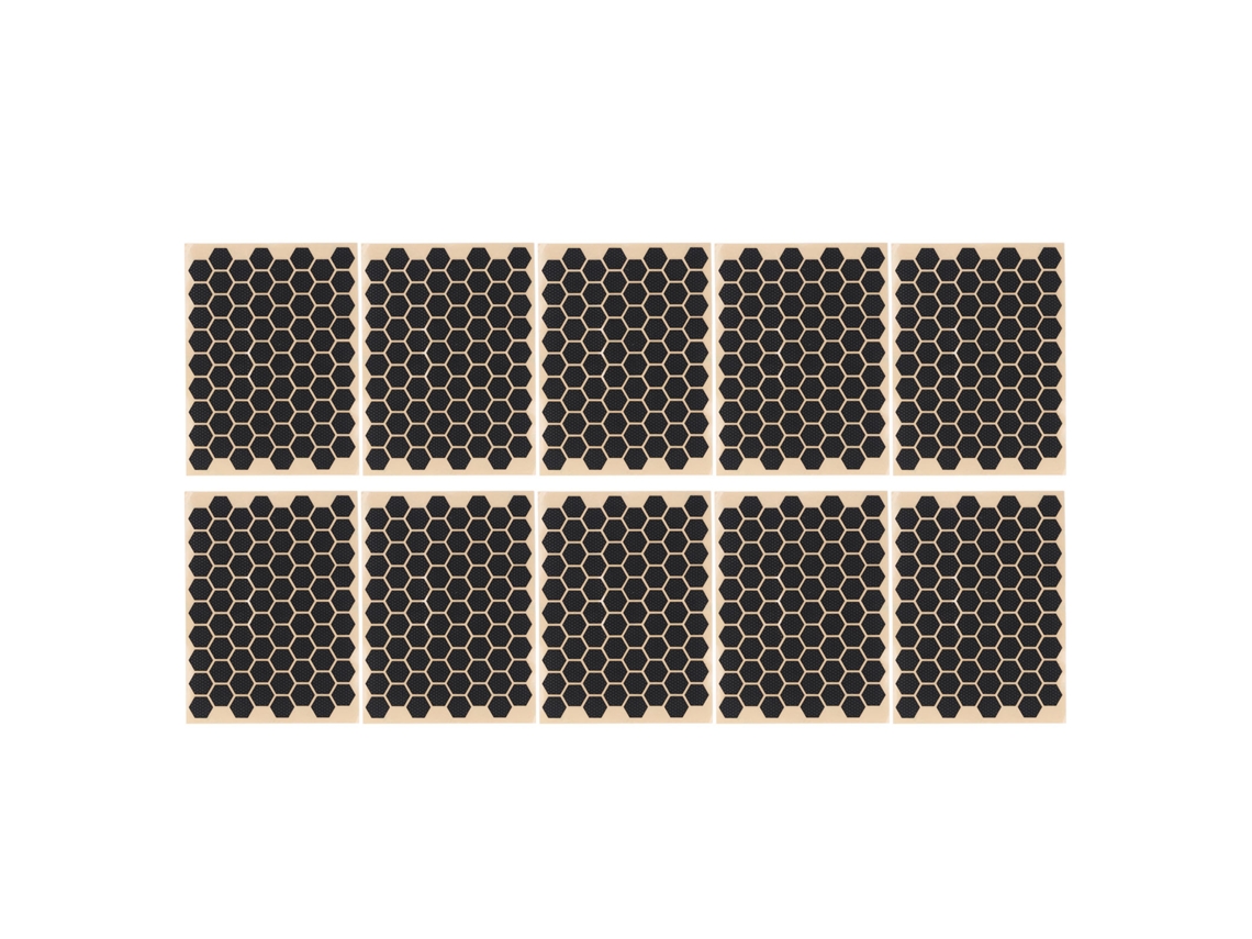 10 Pegatinas Hexagonales Antideslizantes Texturizadas Para Ratón, Teclado Y Teléfono Móvil - Negro