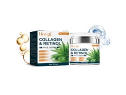 Crema hidratante facial con colágeno y retinol para el cuidado de la piel.