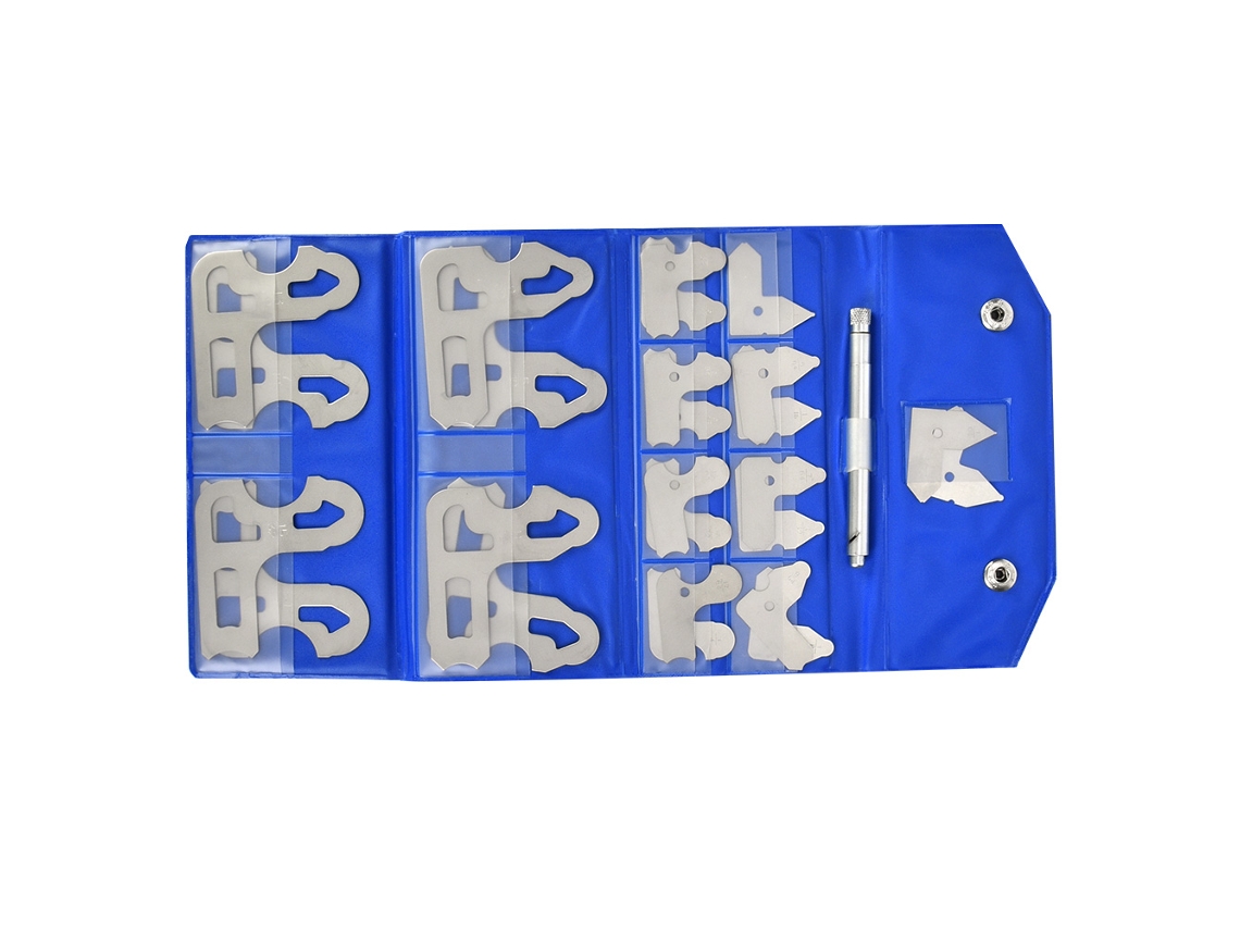 Juego De 17 Galgas De Radio De Acero Inoxidable De 1/64 A 1/2 Pulgada Con Soporte.