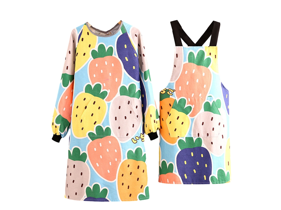 Delantal Largo Con Mangas Para Cocina Transpirable Y Resistente A Manchas Para Mujer Estilo Coreano