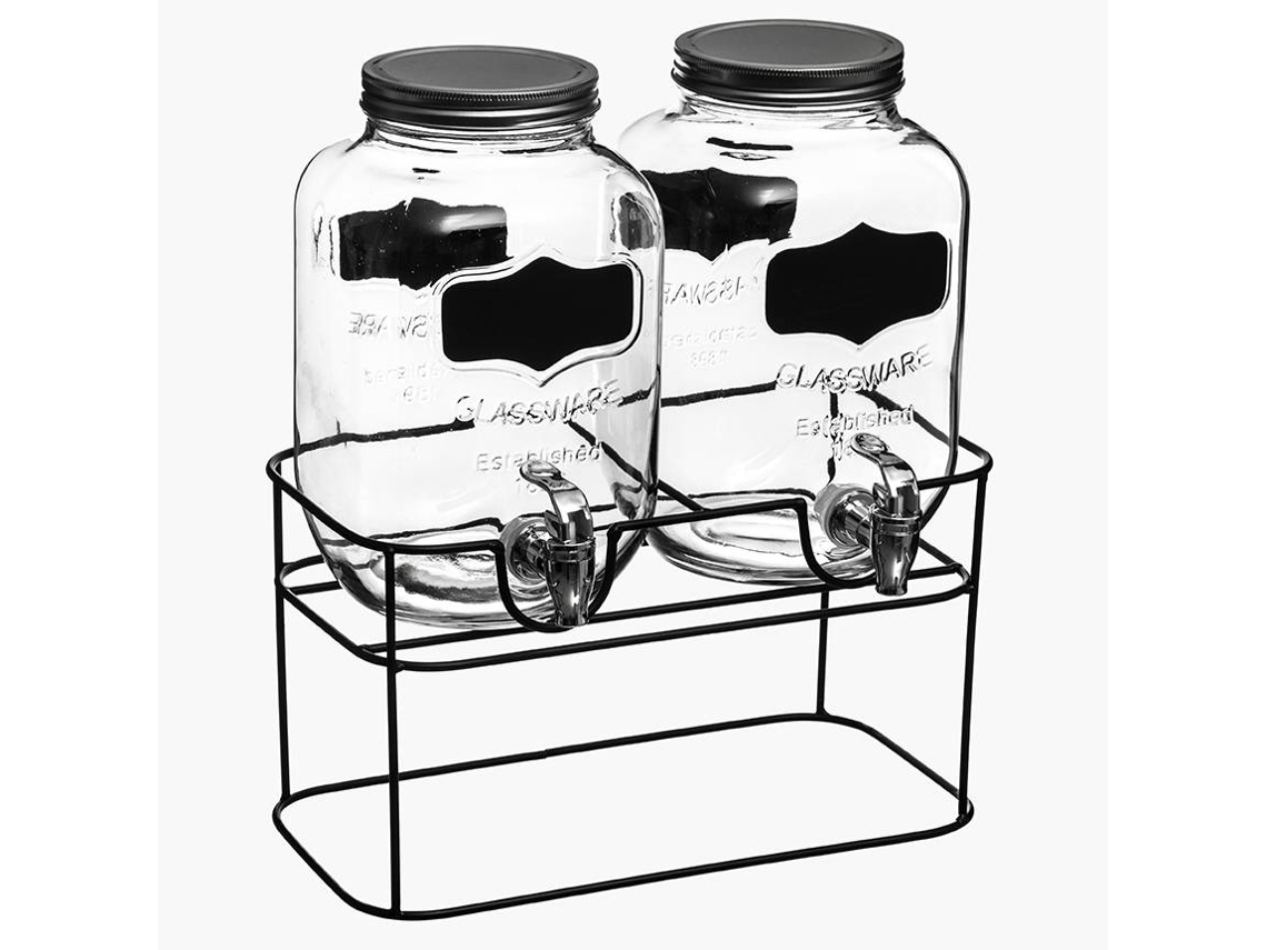 Dispensador de bebidas doble en estante, 4L X 2 piezas incluidas
