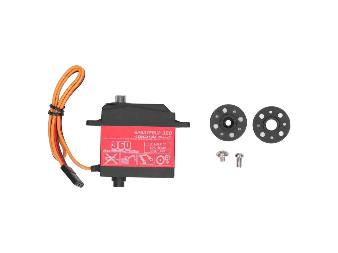 Servomotor Digital De Alto Torque De 26 Kg Con Rotación Continua Y Doble Eje Para Robots Con Brazos Servo.