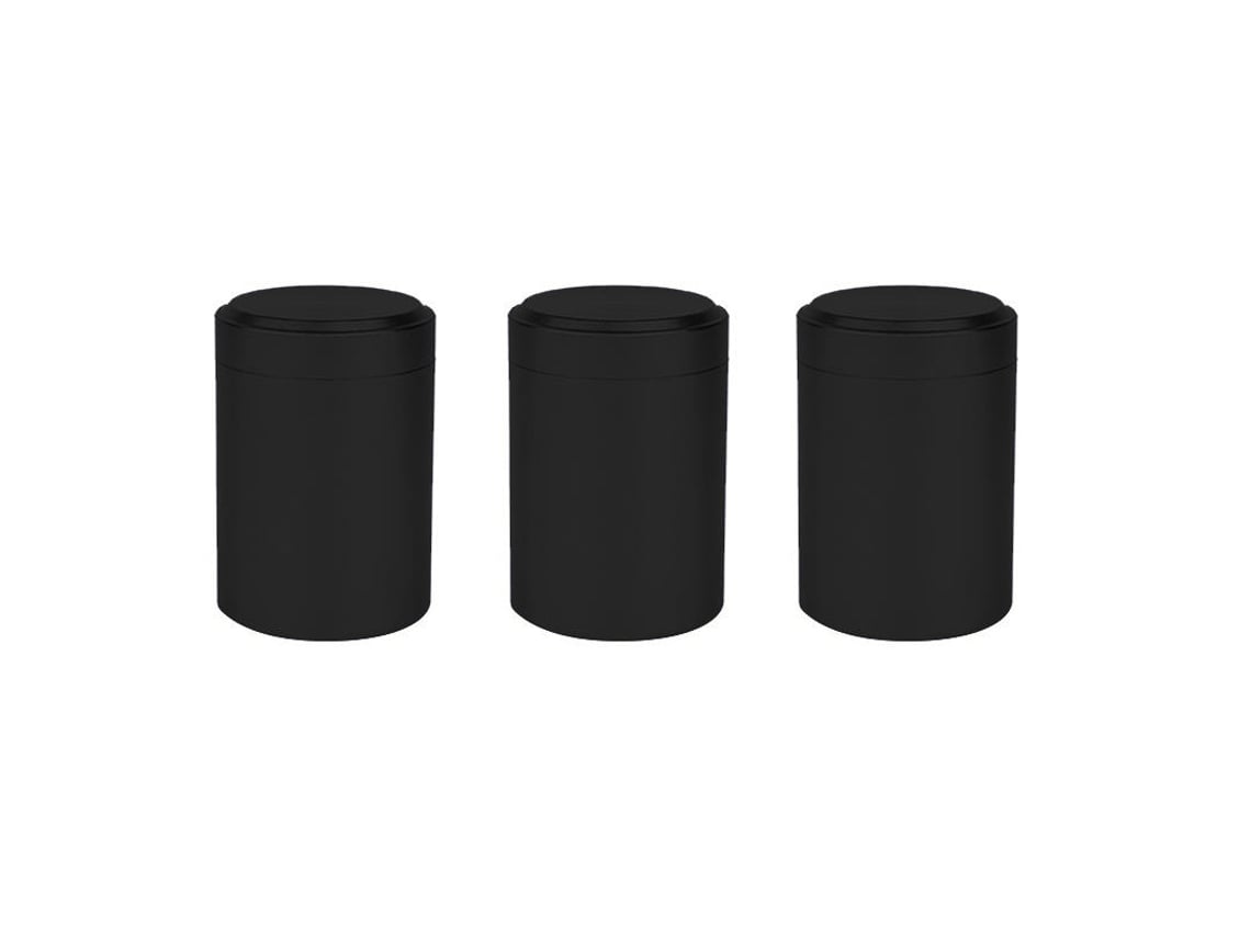 (3 Piezas Negras) Mini Caja De Té De Metal, Pequeño Contenedor Portátil