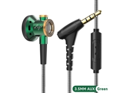 Auriculares Intrauditivos Con Micrófono, Sonido Nítido Y Graves Potentes (conector De Audio De 3,5 Mm, Color Verde).
