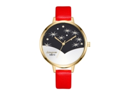 Reloj De Pulsera Analógico De Cuarzo Para Mujer Con Correa Delgada De Piel Sintética (rojo)
