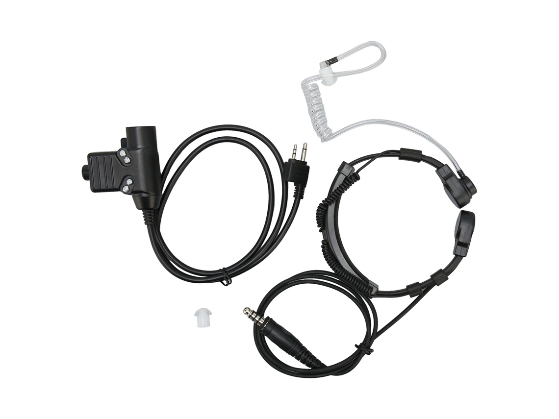 Adaptador Ptt U94 Con Micrófono De Cuello Y Auriculares Para Radios Alan Y Midland.