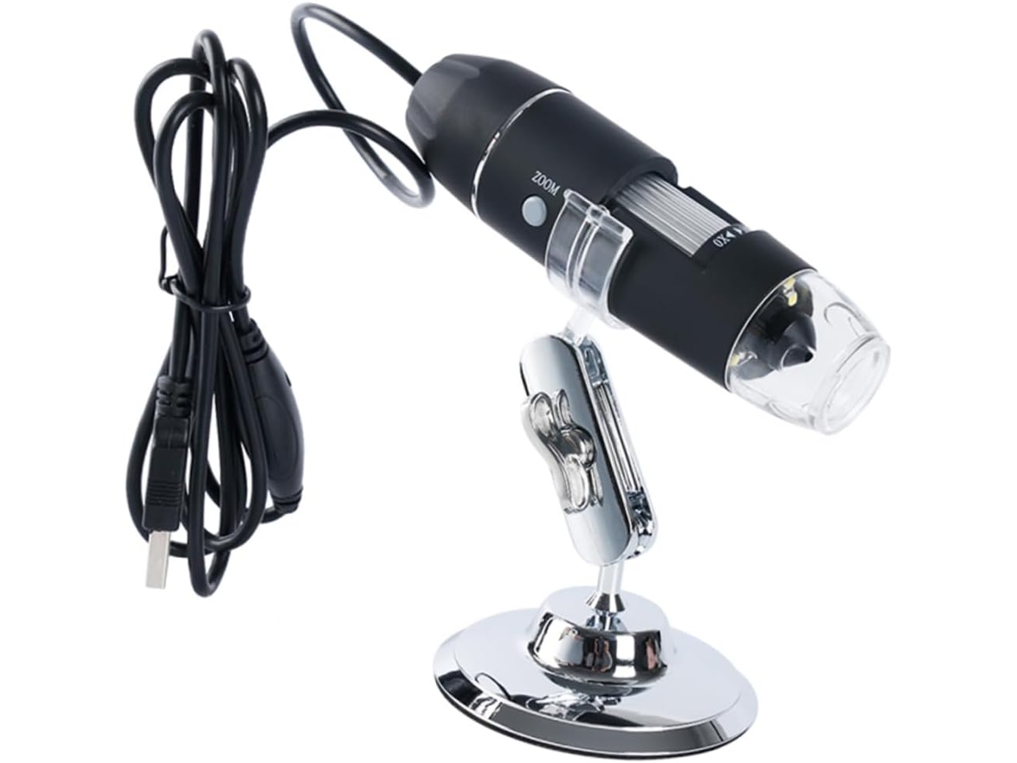 Microscopio Digital Usb Portátil Con Led Y Soporte Autoadhesivo Compatible