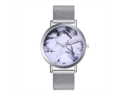 Reloj Unisex De Cuarzo Con Correa De Malla Moderna Y Sencilla K037-w Plateado