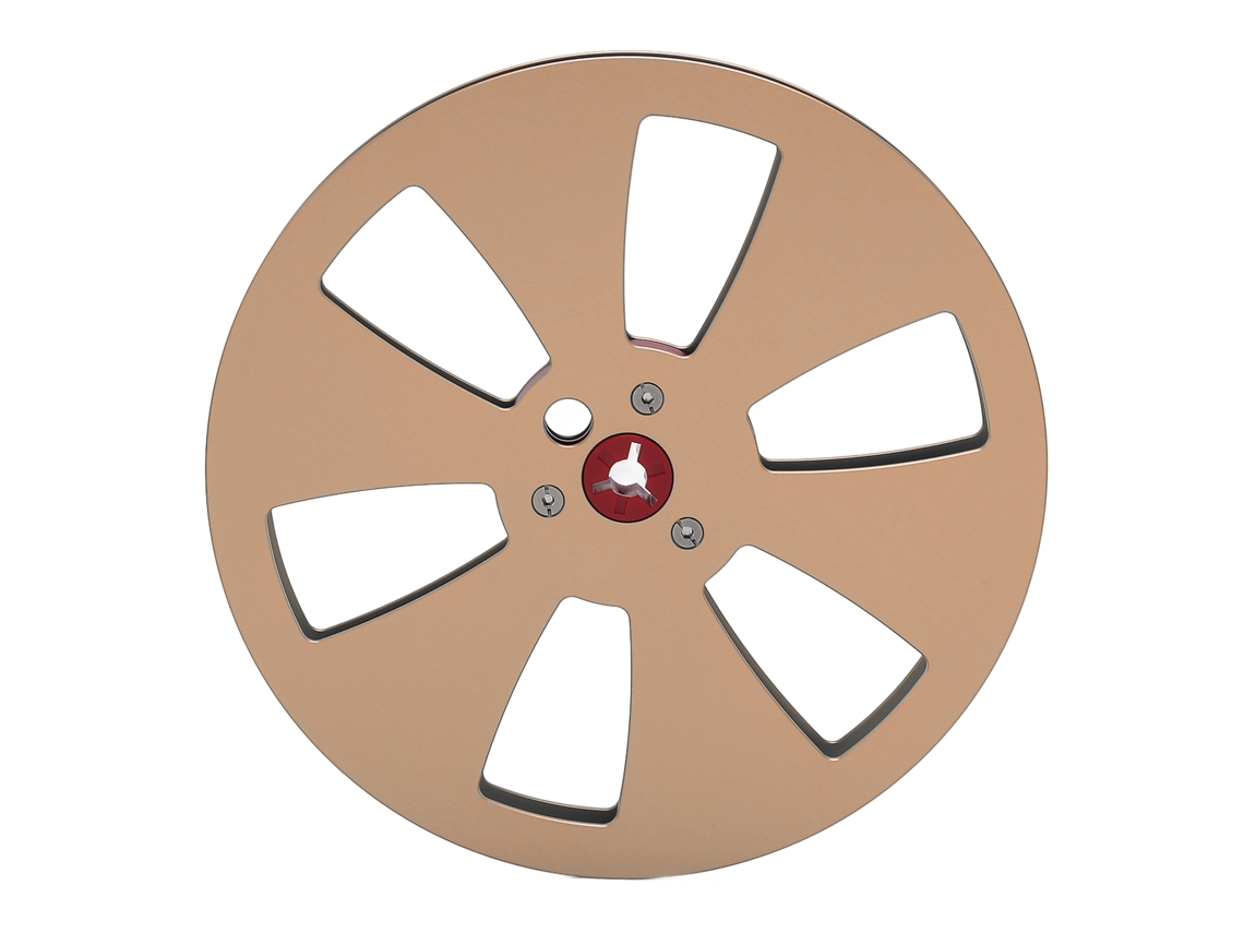 Carrete De Cinta Vacío De Aleación De Aluminio De 1/4" (7 Pulgadas) Con 6 Orificios Para Máquina De Grabado Teac Gold.
