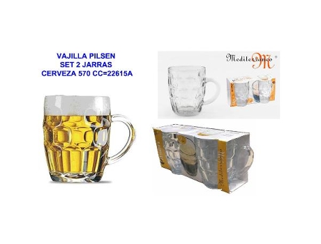 Vajilla pilsen set 2 jarras cerveza 570 cc 22615a