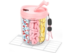 Organizador De Pastillas Chrui 6 Vitaminas Anti-mezcla Sin Bpa (rosa)
