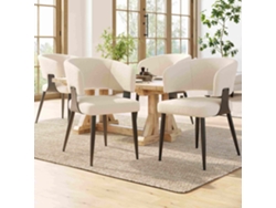 Silla de comedor Stuhl de 4 piezas, ergonómica, ligera y con respaldo curvo, estilo beige