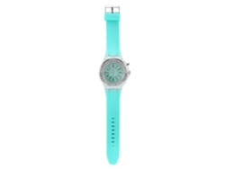 Reloj De Pulsera De Cuarzo Para Mujer/niña Con Retroiluminación Y Correa De Silicona Verde.