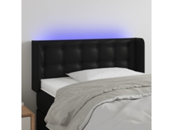 Cabecero Con Led Cuero Sintético Negro 103x16x78/88 Cm