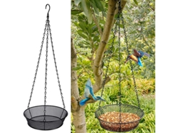 Comedero metálico colgante para pájaros con malla, comedero para pájaros de exterior para jardín y patio.