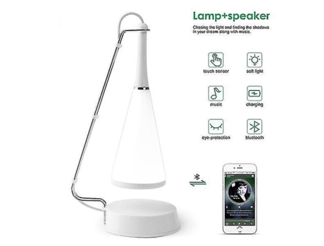Luz nocturna, Luz ambiental, Lámpara de mesa LED con audio, Interruptor táctil ajustable, Inalámbrico