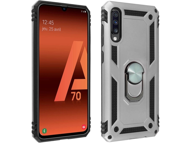 Carcasa Samsung Galaxy A70 AVIZAR Anillo Plateado